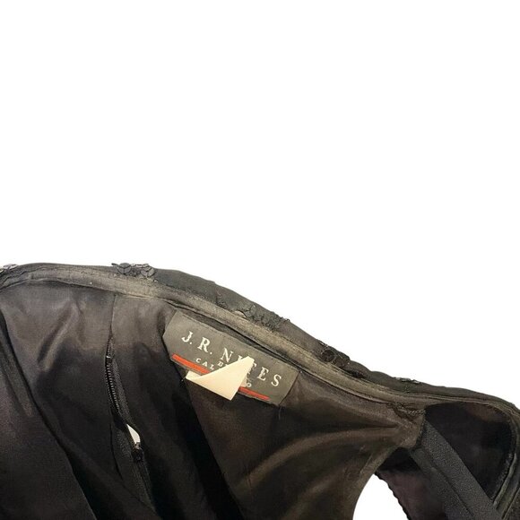 J. R. Nites Caliendo 80s 90s Prom Vintage Black Sequin Off Shoulder Fitted Dress - Picture 8 of 9